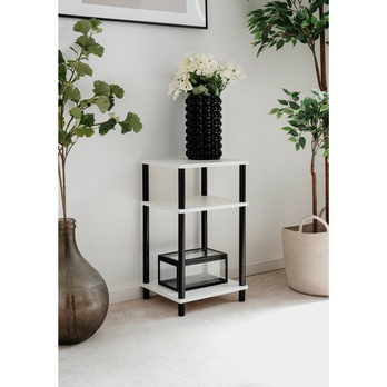 Přístavný stolek TOBI bílá/černá 1