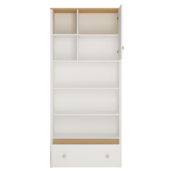 Regál TODI alpská bílá/dub vicenza, šířka 85 cm 2