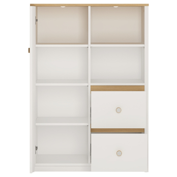 Regál TODI alpská bílá/dub vicenza 2