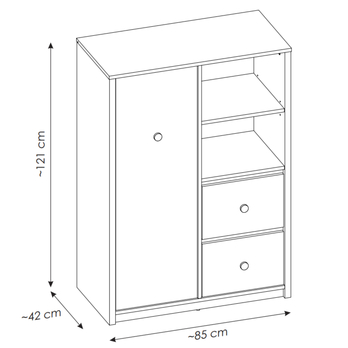Regál TODI alpská bílá/dub vicenza 4