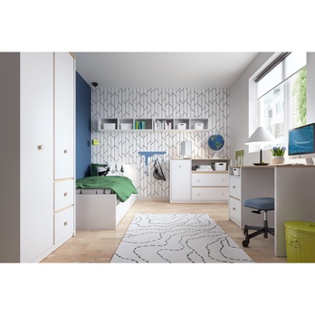 Regál TODI alpská bílá/dub vicenza 3