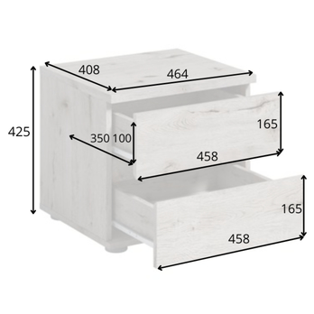 Set nočních stolků TOGO dub wellington, 2 ks 2