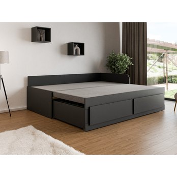 Postel s vysouvacím lůžkem TOMÁŠ antracitová, 90x200 cm 1
