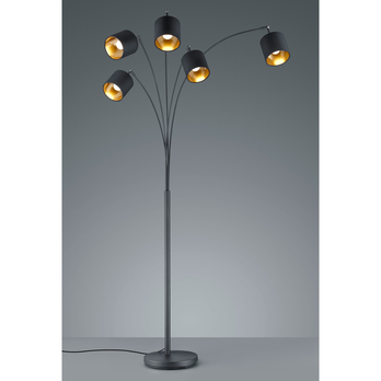 Stojací oblouková lampa TOMMY černá/zlatá 2