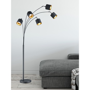 Stojací oblouková lampa TOMMY černá/zlatá 3