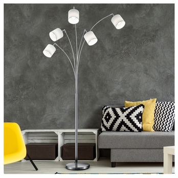 Stojací oblouková lampa TOMMY bílá/chrom 1