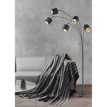 Stojací oblouková lampa TOMMY černá/zlatá 1