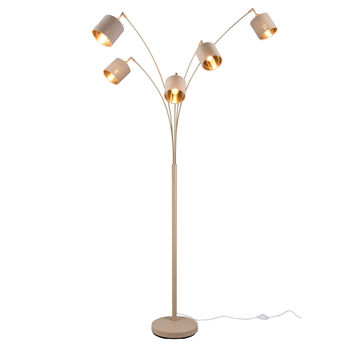 Stojací oblouková lampa TOMMY písková/zlatá 2