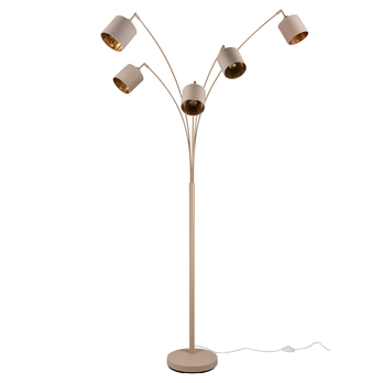 Stojací oblouková lampa TOMMY písková/zlatá 3
