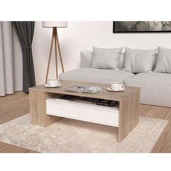 Konferenční stolek TOREY dub sonoma/bílá 1