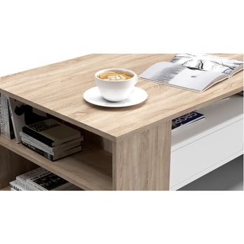 Konferenční stolek TOREY dub sonoma/bílá 4