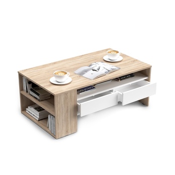 Konferenční stolek TOREY dub sonoma/bílá 5