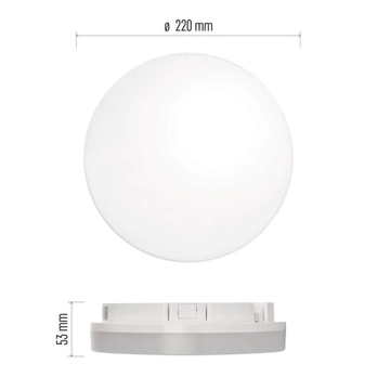 Stropní koupelnové svítidlo TORI bílá, průměr 22 cm 7