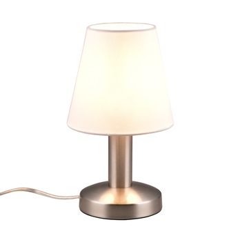 Stolní lampa TOUCH ME 3 bílá/stříbrná, látkové stínítko 1