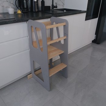 Učící věž TOWER 1 šedá/přírodní 1