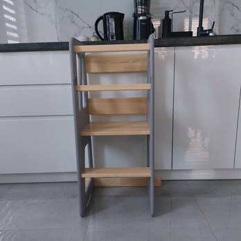 Učící věž TOWER 1 šedá/přírodní 2