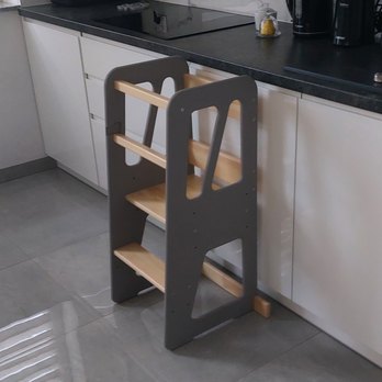 Učící věž TOWER 1 šedá/přírodní 5