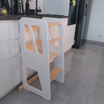 Učící věž TOWER 1 bílá/přírodní 1