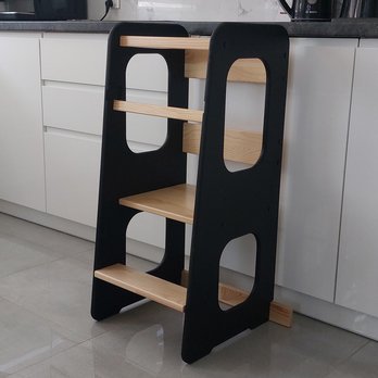 Učící věž TOWER 3 černá/přírodní 1