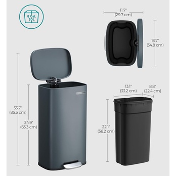 Odpadkový koš TRASH šedá, 30 l 4