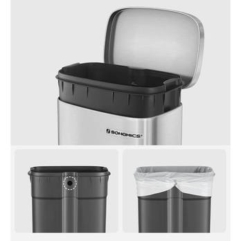 Odpadkový koš TRASH nerez, 30 l 3