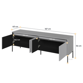 TV komoda TREND TR-05 šedá/černá 4
