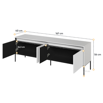 TV komoda TREND TR-05 bílá/černá 3