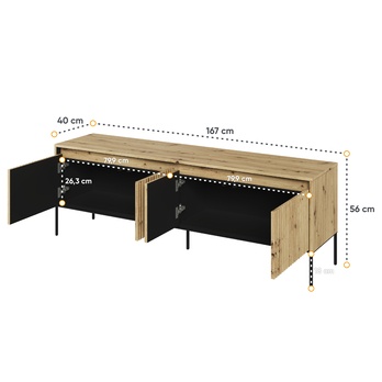 TV komoda TREND TR-05 dub artisan/černá 3