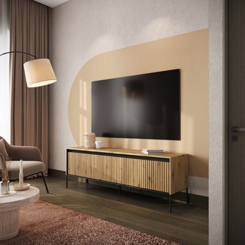 TV komoda TREND TR-05 dub artisan/černá 1