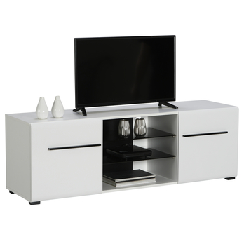 TV komoda TRENTINO bílá/bílá vysoký lesk 2