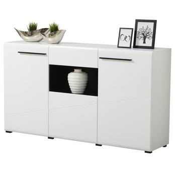 Komoda TRENTINO bílá/bílá vysoký lesk 4