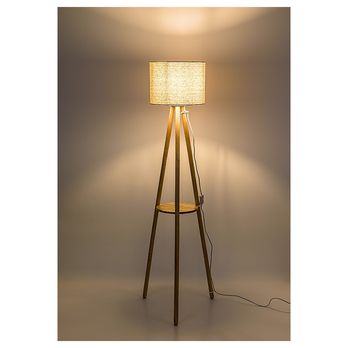 Stojací lampa TREVIA dub/béžová 2