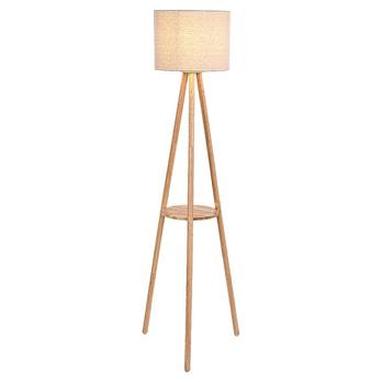 Stojací lampa TREVIA dub/béžová 3