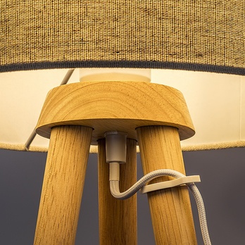 Stojací lampa TREVIA dub/béžová 5