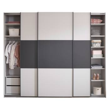 Šatní skříň TRINO světle šedá/grafitová 2