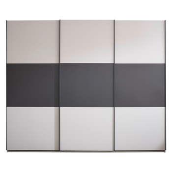 Šatní skříň TRINO světle šedá/grafitová 3