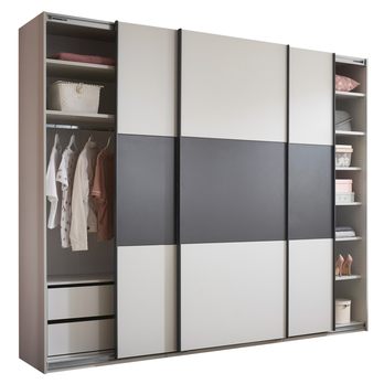 Šatní skříň TRINO světle šedá/grafitová 4