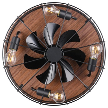 Stropní svítidlo s ventilátorem TRONDHEIM světlé dřevo/černý kov 8