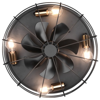Stropní svítidlo s ventilátorem TRONDHEIM černý kov 3