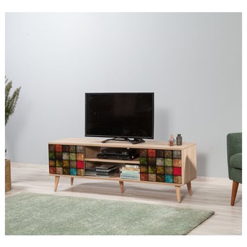 TV komoda TRUVA dub sonoma/vícebarevná 1