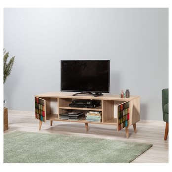 TV komoda TRUVA dub sonoma/vícebarevná 3