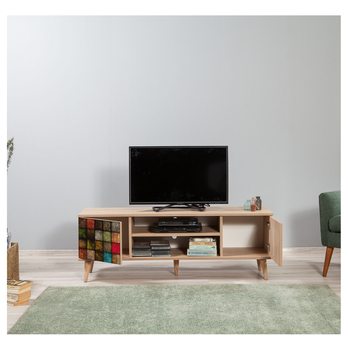 TV komoda TRUVA dub sonoma/vícebarevná 5