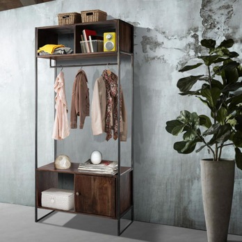 Předsíňová sestava TUCSON černá/akácie, šířka 92 cm 1