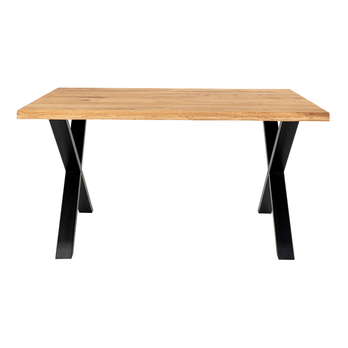 Jídelní stůl TUELUN přírodní/černá, šířka 140 cm 2