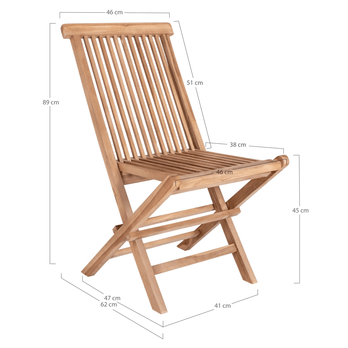 Zahradní židle TULIDU teak 5