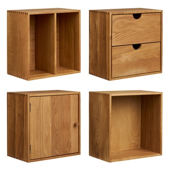 Nástěnný regál TUWNSVALLI dub, set 4 ks 2