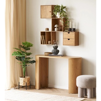 Nástěnný regál TUWNSVALLI dub, set 4 ks 3