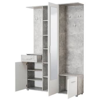 Předsíňová sestava TWAIN beton/bílá 3