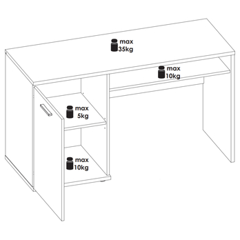 Psací stůl TWENTY dub castello/alpská bílá/grafit 6