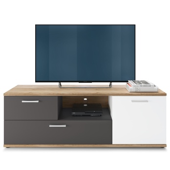 TV komoda TWENTY dub castello/alpská bílá/grafit 2